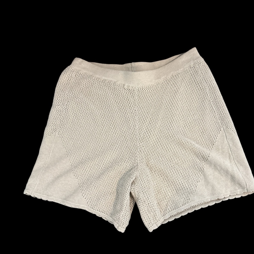 Ecru Crochet Knit Shorts, size M, nwot